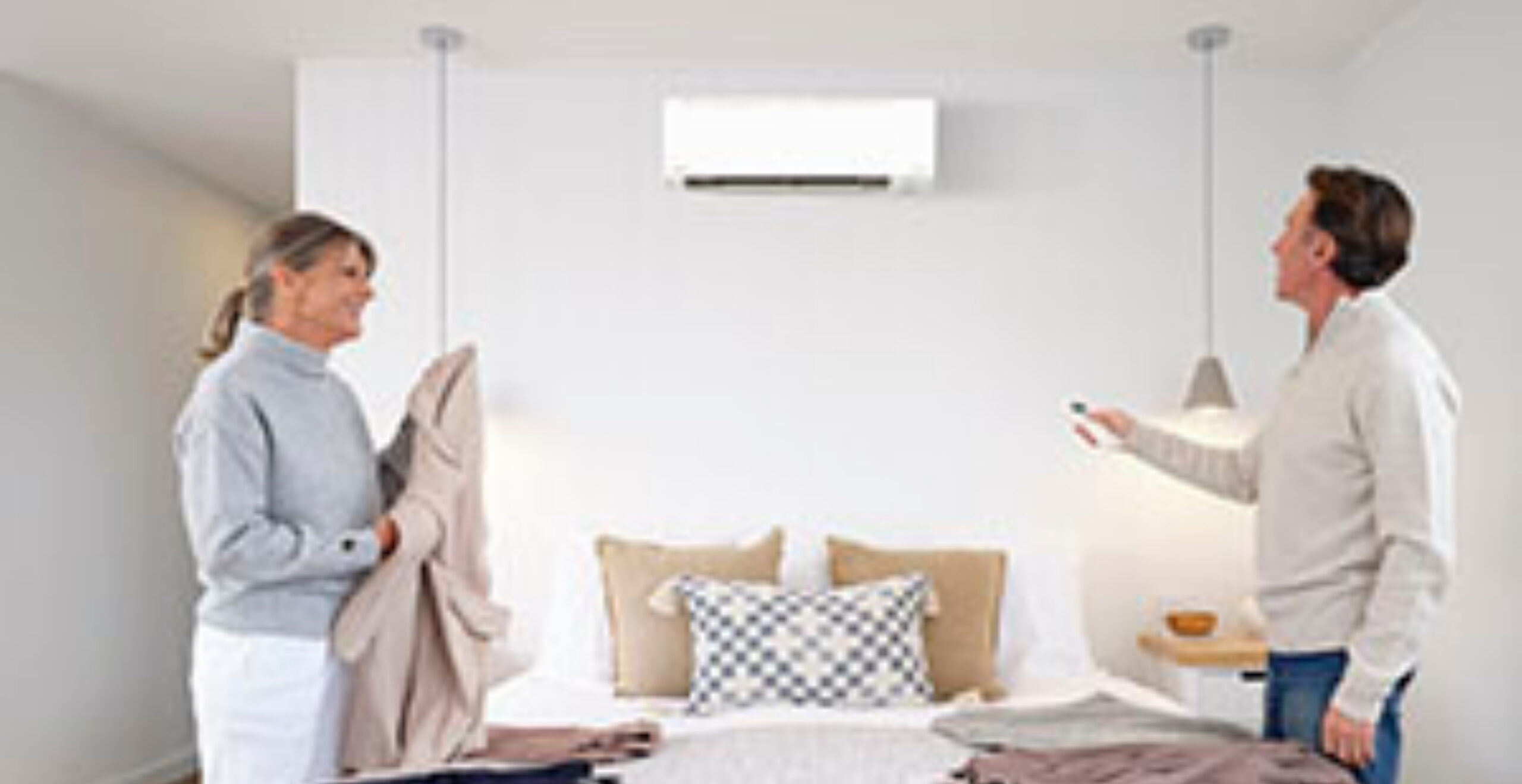 Homeowner and Daikin technician discussion on the Sunshine Coast, planning air conditioning installation