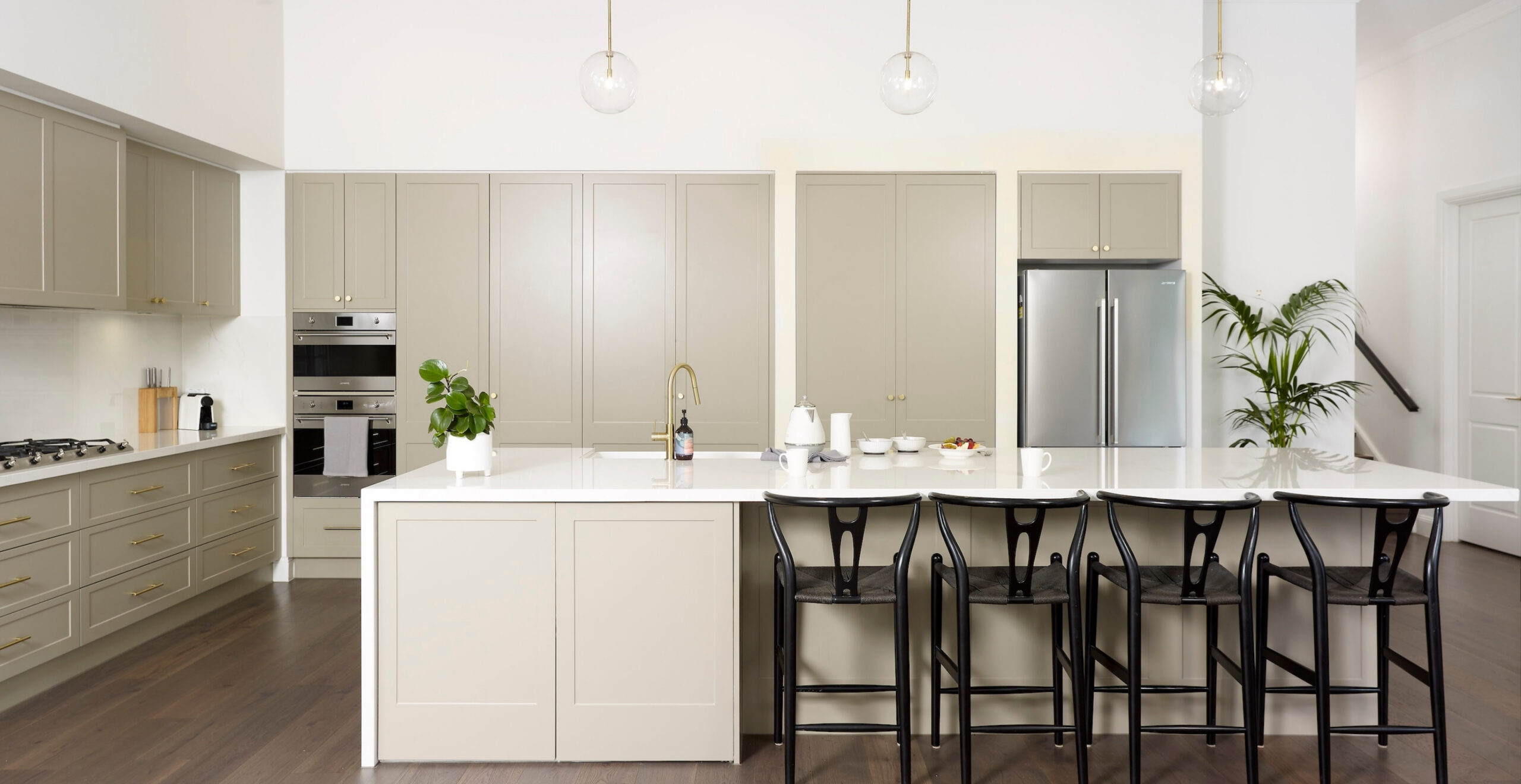 Spacious kitchen with Daikin air conditioning cooling system on the Sunshine Coast, featuring modern design and climate control
