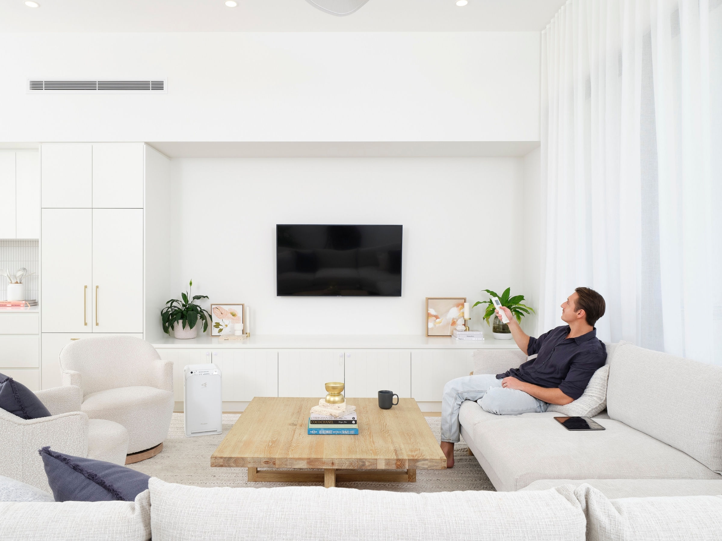 Spacious living room with Daikin air conditioning — Sunshine Coast