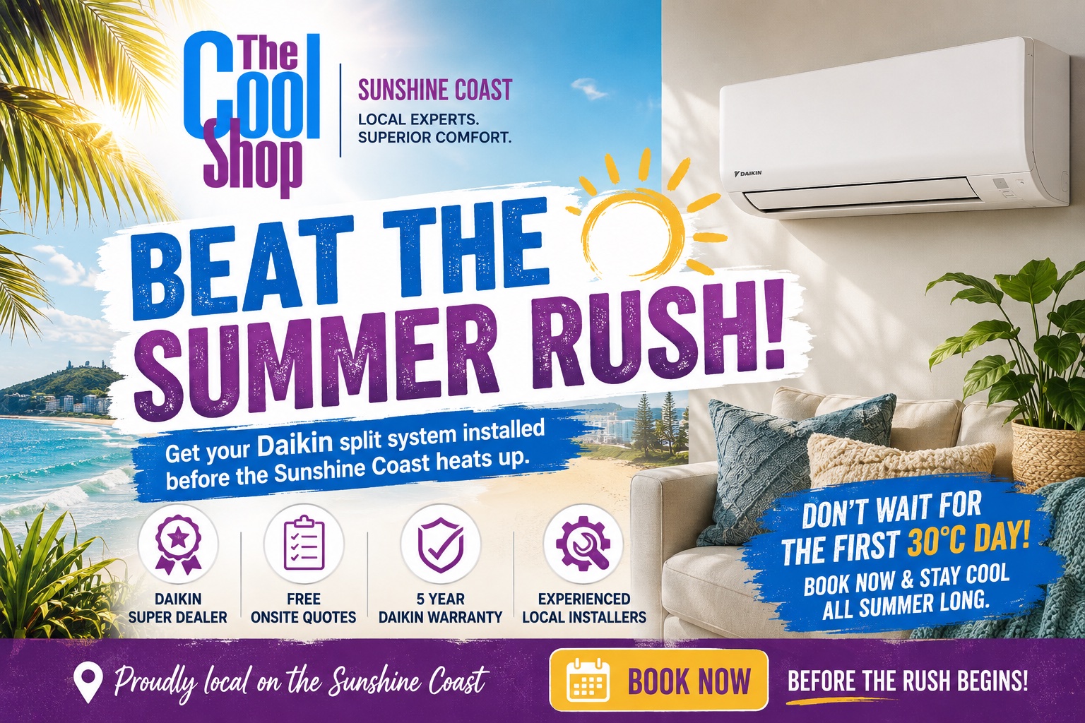 beat the summer rush air conditioning split systems sunshine coast